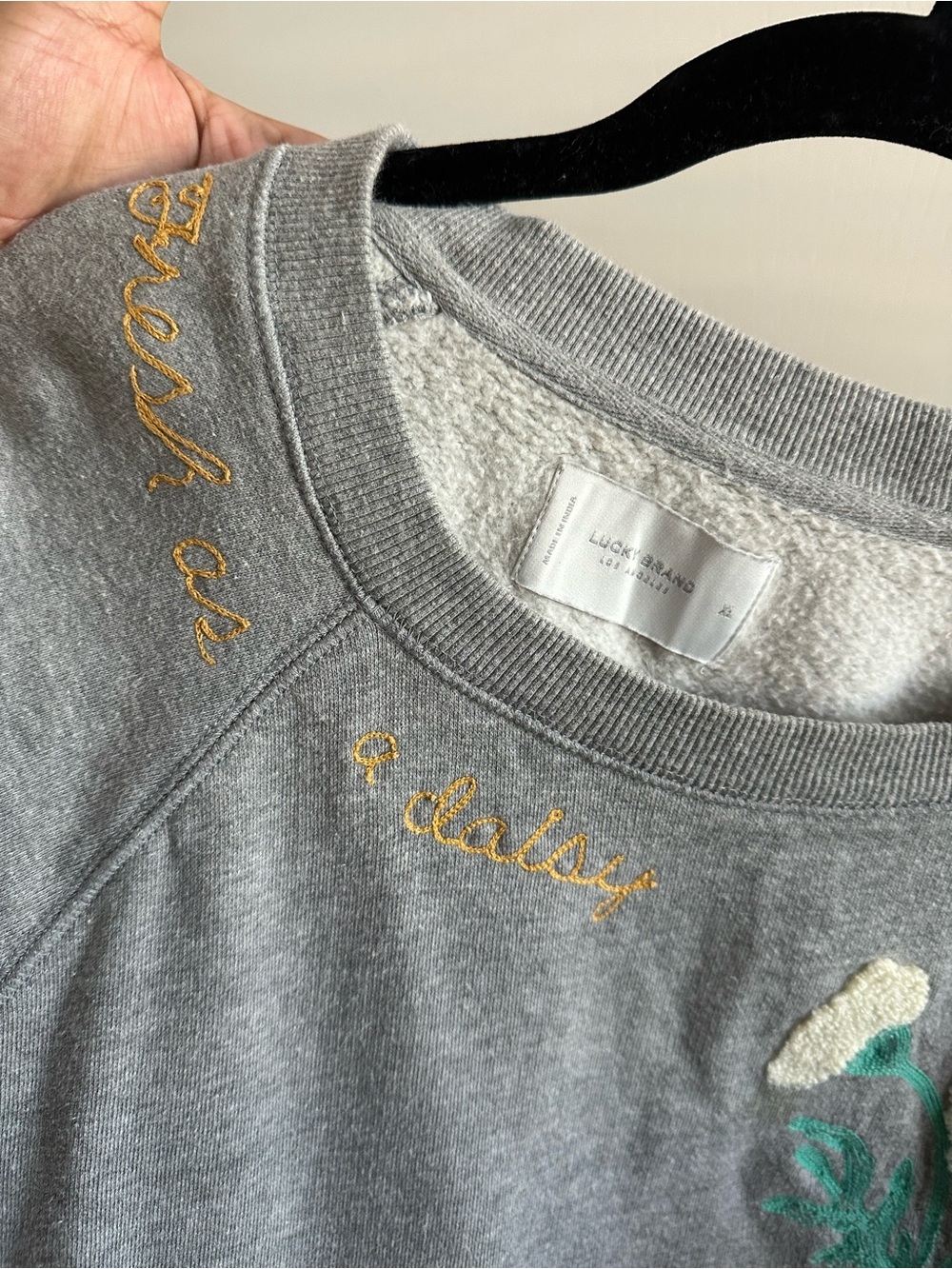 Lucky Brand Daisy Embroidered Crewneck Sweater - Picture 5 of 5